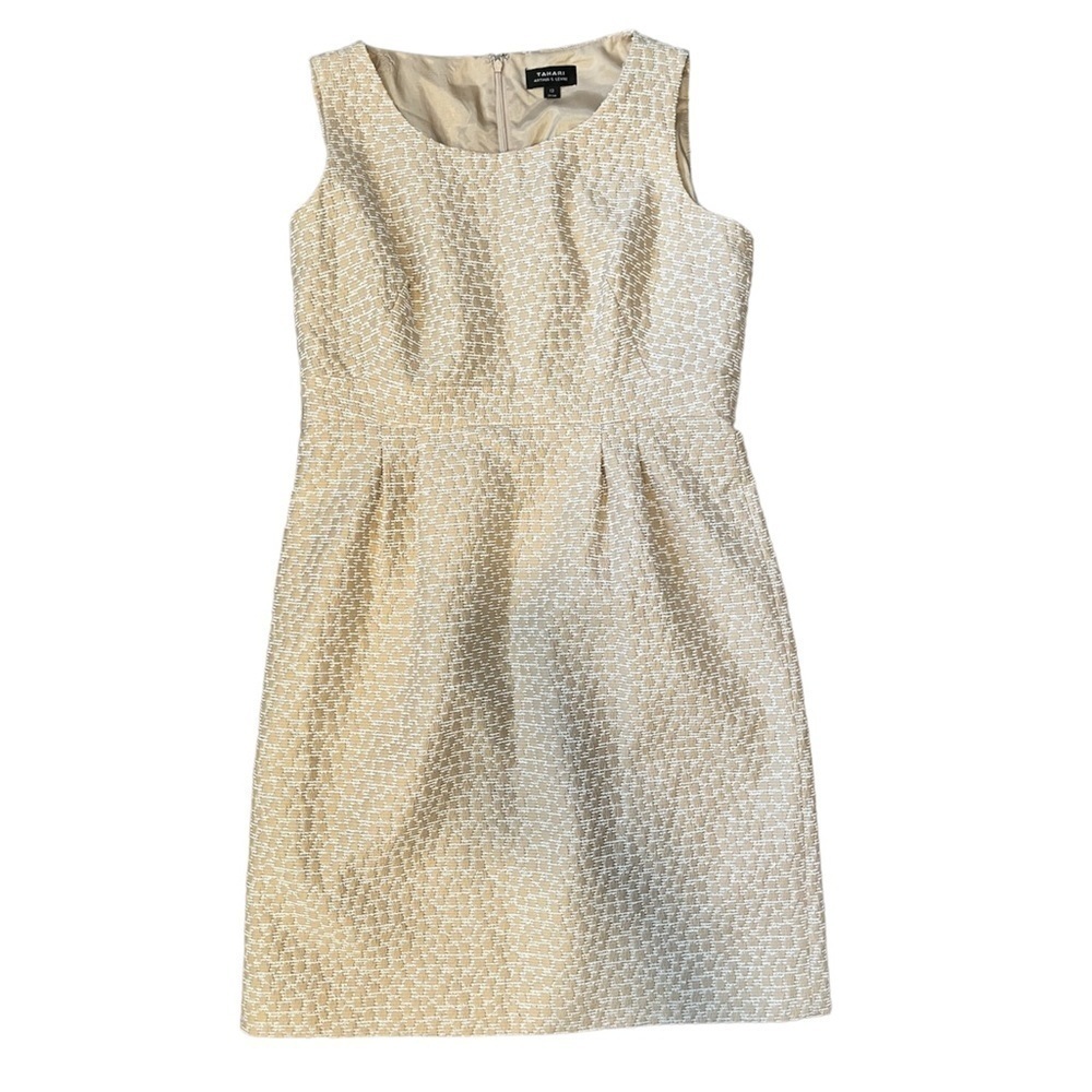 Tahari Arthur S. Levine Gold & White‎ Dress Size 12